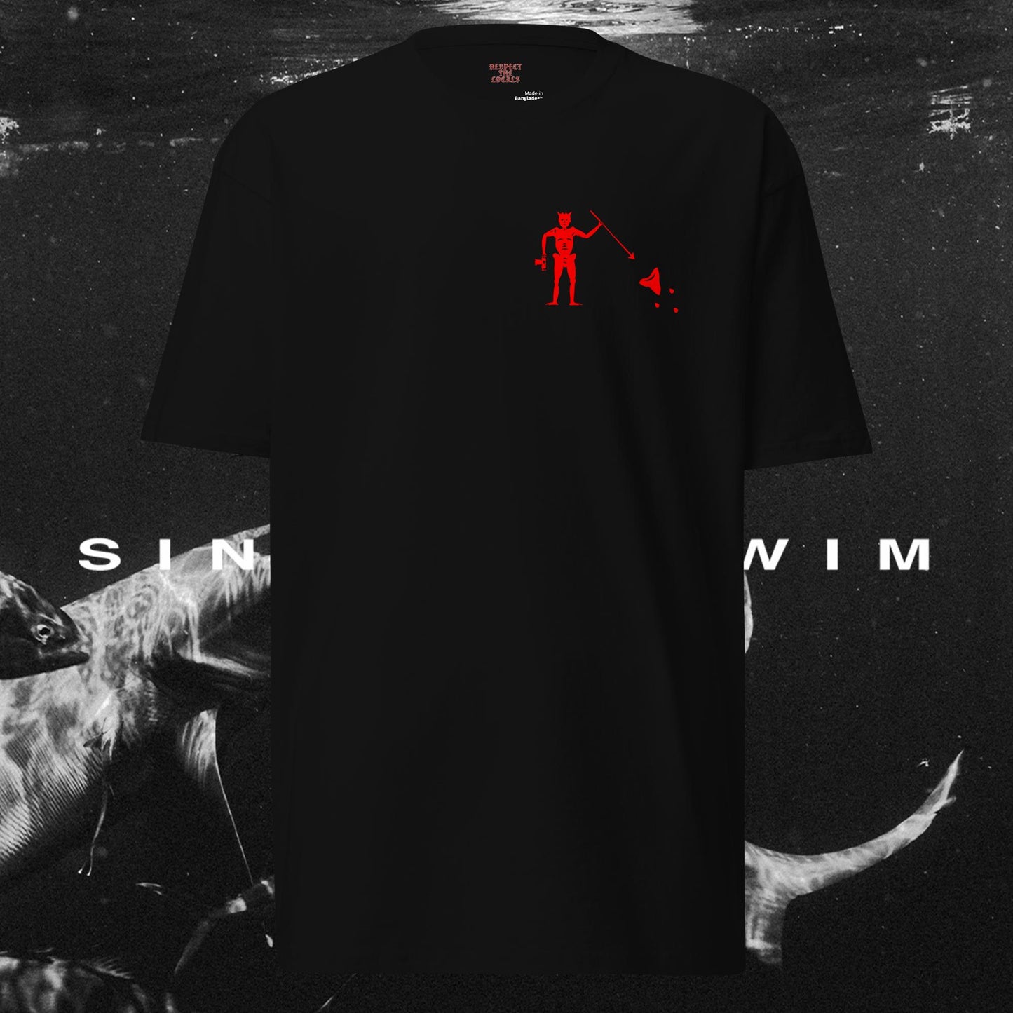 Respect the Locals USA Jolly Roger Tee Black Unisex