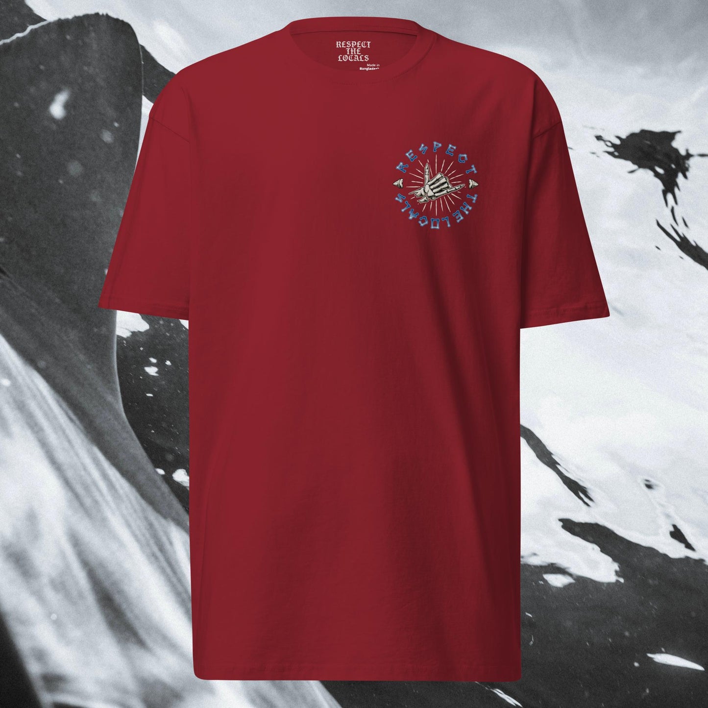 Respect the Locals - Shaka Tee - Red - Shark Conservation