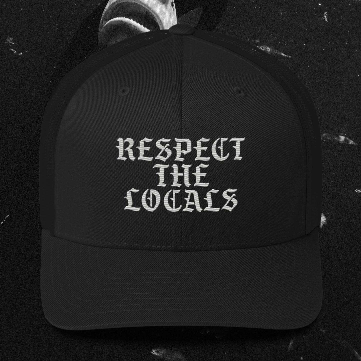 Respect the Locals Logo Trucker Hat Black Unisex