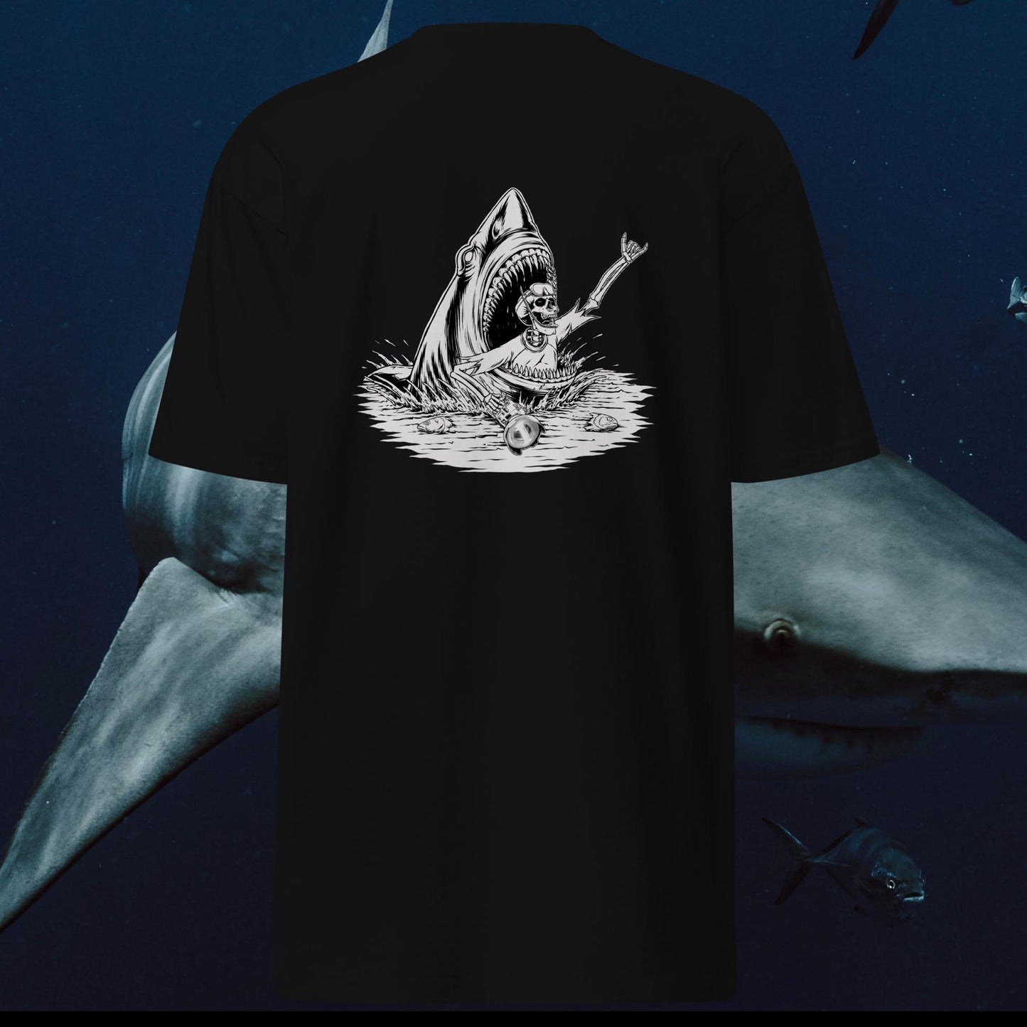 Respect the Locals USA Shark Diver Tee Black Unisex