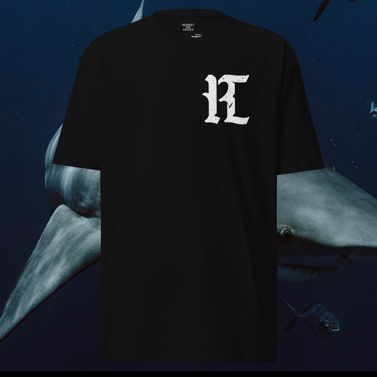 Respect the Locals USA Shark Diver Tee Black Unisex