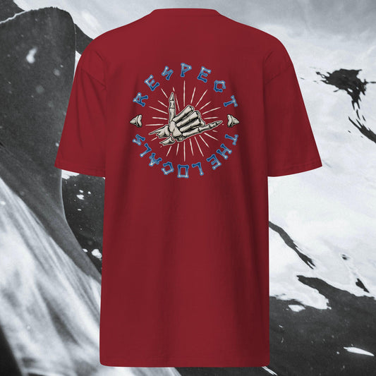 Respect the Locals - Shaka Tee - Red - Shark Conservation
